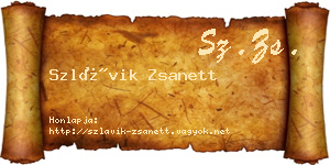 Szlávik Zsanett névjegykártya